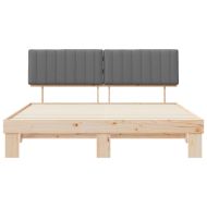 Леглова рамка с тапицирана гръбна част Светлосиво 180 x 200 cm