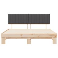 Леглова рамка с тапицирана гръбна част Тъмен сив 180 x 200 cm