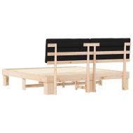 Леглова рамка с тапицирана гръбна част Черно 180 x 200 cm