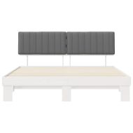 Леглова рамка с тапицирана гръбна част Светлосиво 180 x 200 cm