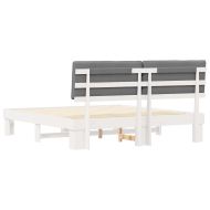 Леглова рамка с тапицирана гръбна част Светлосиво 180 x 200 cm