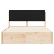 Леглова рамка с тапицирана гръбна част Черно 160 x 200 cm