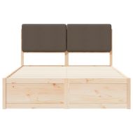 Леглова рамка с тапицирана гръбна част Таупе 160 x 200 cm