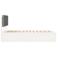 Леглова рамка с тапицирана гръбна част Светлосиво 160 x 200 cm