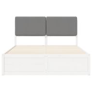 Леглова рамка с тапицирана гръбна част Светлосиво 140 x 190 cm