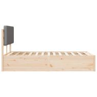 Леглова рамка с тапицирана гръбна част Светлосиво 135 x 190 cm