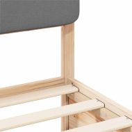 Леглова рамка с тапицирана гръбна част Светлосиво 135 x 190 cm