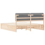 Леглова рамка с тапицирана гръбна част Светлосиво 200 x 200 cm