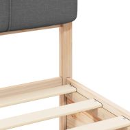 Леглова рамка с тапицирана гръбна част Тъмен сив 200 x 200 cm