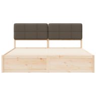 Леглова рамка с тапицирана гръбна част Таупе 200 x 200 cm