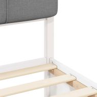 Леглова рамка с тапицирана гръбна част Светлосиво 200 x 200 cm