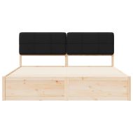 Леглова рамка с тапицирана гръбна част Черно 180 x 200 cm