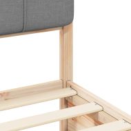 Леглова рамка с тапицирана гръбна част Светлосиво 140 x 190 cm