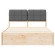 Леглова рамка с тапицирана гръбна част Тъмен сив 140 x 190 cm