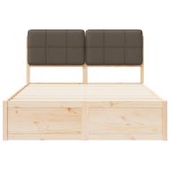 Леглова рамка с тапицирана гръбна част Таупе 135 x 190 cm