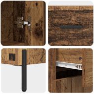 Висок шкаф Старо дърво 69,5 x 34 x 180 см Инженерно дърво