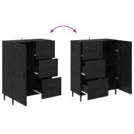 Висок шкаф 2 pcs Черния дъб Инженерна дървесина и стъкло