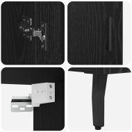 Висок шкаф 2 pcs Черния дъб Инженерна дървесина и стъкло