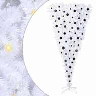 С изкуствено коледно дърво с поставка Бяло 210 cm PVC и стомана