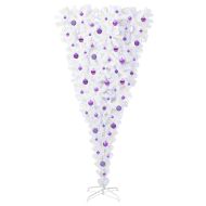 С изкуствено коледно дърво с поставка Бяло 210 cm PVC и стомана