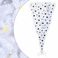 С изкуствено коледно дърво с поставка Бяло 240 cm PVC и стомана