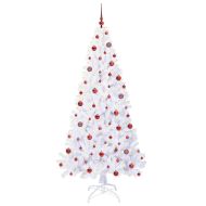 С изкуствено коледно дърво с поставка Бяло 210 cm PVC и стомана