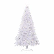 С изкуствено коледно дърво с поставка Бяло 240 cm PVC и стомана