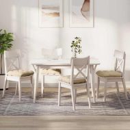 Възглавници за седалки 4 pcs Крем 45 x 45 cm Микрофибърна тъкан