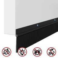 Запечатващи четки за врата с винтово закрепване 12 pcs Черно