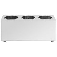 Държач за прибори за хранене, 3 решетки, правоъгълен, инокс