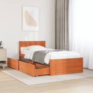 Рамка за легло без матрак, восъчнокафяв, 100x200 см, бор масив