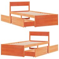 Рамка за легло без матрак, восъчнокафяв, 100x200 см, бор масив