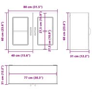 Кухненски стенен шкаф със стъклена врата "Kalmar" дъб сонома, инженерно дърво