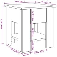 Кафе маса, дъб артизан, 40x40x42 см, инженерно дърво