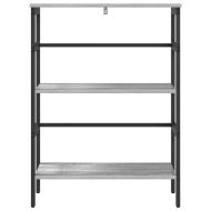 Рафт за книги Сив Сонома 60 х 29,5 х 81 см Инженерно дърво