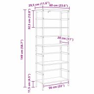 Рафт за книги Сонома дъб 60 х 29,5 х 149 см Инженерно дърво