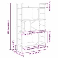 Рафт за книги Черния дъб 75 x 30 x 123,5 см Инженерно дърво