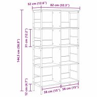 Рафт за книги Черния дъб 82 x 32 x 144,5 см Инженерно дърво