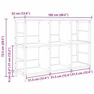 Рафт за книги Старо дърво 102 x 32 x 72,5 см Инженерно дърво