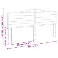 Облегалка за глава с таблото Сив Сонома 180 cm Инженерно дърво