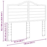 Облегалка за глава с таблото Бяло 135 cm Инженерно дърво