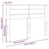 Облегалка за глава с таблото Сив Сонома 140 cm Инженерно дърво