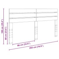 Облегалка за глава с таблото Черния дъб 200 cm Инженерно дърво