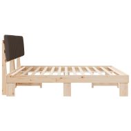 Леглова рамка с тапицирана гръбна част Таупе 200 x 200 cm