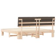 Леглова рамка с тапицирана гръбна част Таупе 200 x 200 cm