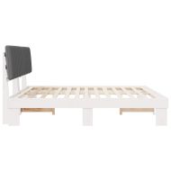 Леглова рамка с тапицирана гръбна част Светлосиво 200 x 200 cm