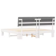 Леглова рамка с тапицирана гръбна част Светлосиво 200 x 200 cm