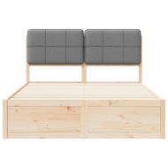 Леглова рамка с тапицирана гръбна част Светлосиво 140 x 200 cm