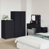 Шкафове за съхранение 2 pcs Черно 60 x 48 x 105 см