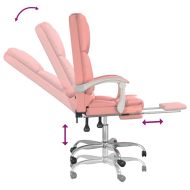 Масажен наклоняем офис стол, розов, изкуствена кожа
